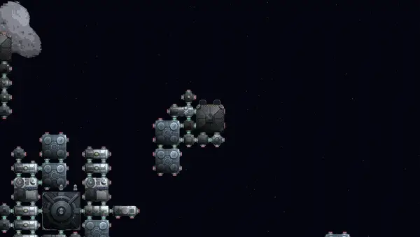 Drill bites an asteroid, a shuttle hauls ore to a smelter, and the market price chart reacts.