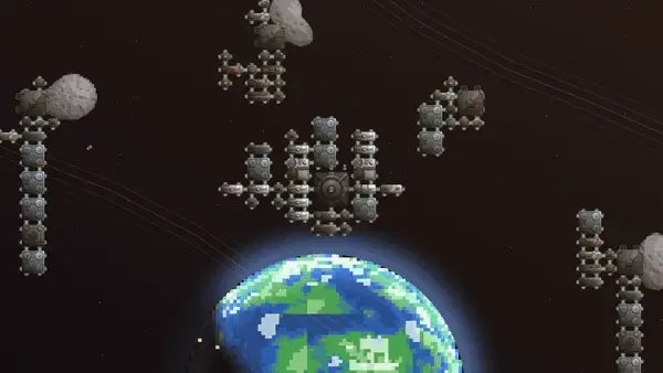 A solar flare sweeping across the system as detectors warn the colony.
